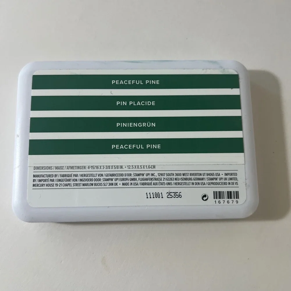 Stampin Up Peaceful Pine Classic Stampin Pad Water Based Dye Ink Green 167679